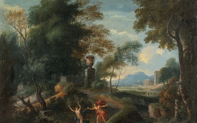 Classical landscape with Apollo and Daphne