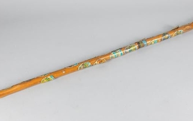 Collectible Rattan Cane with Medal