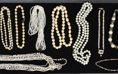 Collection of 19 Faux Pearl Necklaces
