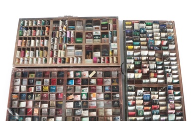 Collection of Matchbooks in Letterpress Typeset Drawer Displays