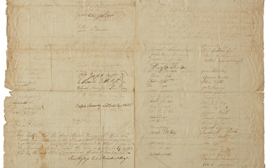 Connecticut: manuscript document signed by the commander of the Third Connecticut Regiment and almost 200 of his men