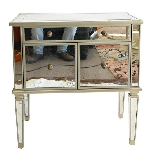 Contemporary Mirrored Cabinet, having one long drawer