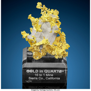 Crystallized Gold on Quartz 16 to 1 Mine,...