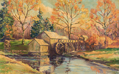 Cyril Arthur Lewis (1903-1944) Watermill in Autumn