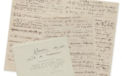 [DARWIN, CHARLES] | MANUSCRIPT LIST OF DARWIN'S PUBLICATIONS TO 1869, WITH AUTOGRAPH CORRECTIONS AND ADDITIONS IN HIS HAND