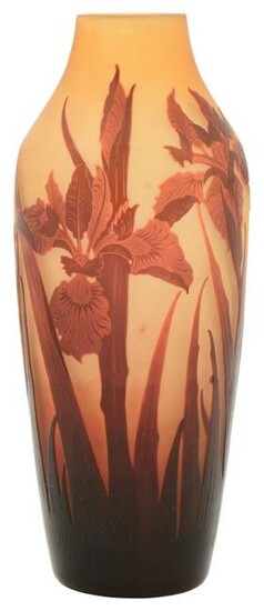 D'Argental Cameo Glass Floral Vase