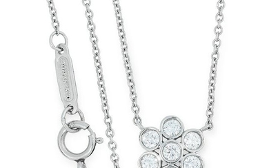 DIAMOND CLUSTER NECKLACE, TIFFANY & CO set with round