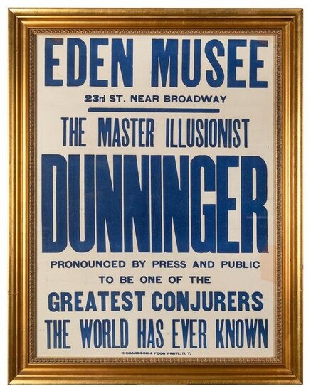 DUNNINGER, Joseph. The Master Illusionist. Dunninger.