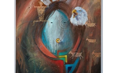 David K. John (Hopi, b. 1963) Painting on Canvas