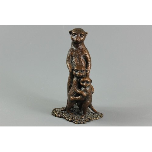 Dorothy Cameron (d 2017), bronze group of a meerkat family, ...