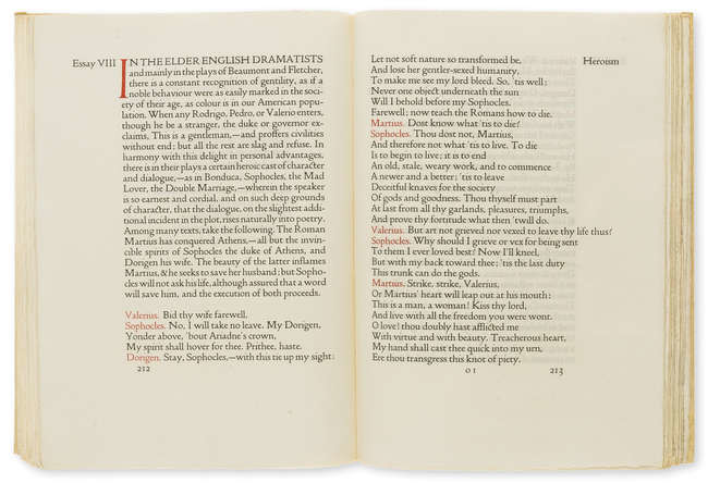 Doves Press.- Emerson (Ralph Waldo) Essays, one of 300 on paper, original limp vellum, gilt, Doves Press, 1906.