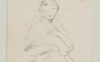E. LUNDGREN (1815-1875), Figure study, Pencil