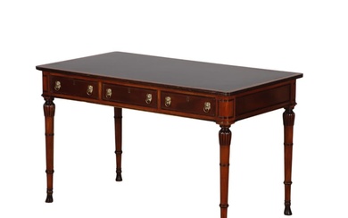 ENGLISH REGENCY STYLE LEATHER TOP WRITING DESK