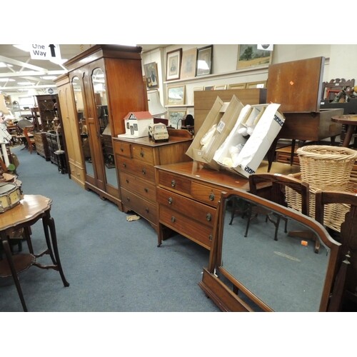 Edwardian mahogany and inlaid three piece bedroom suite comp...