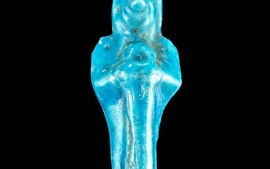 Egyptian Faience Amulet of Duamutef w/ Blue Glaze