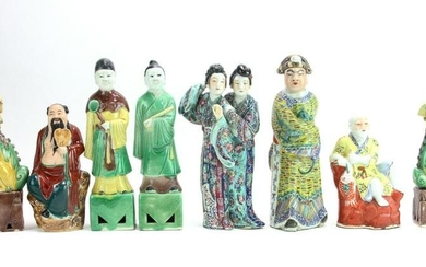 Eight Pieces Chinese Famille Rose Porcelain Figures