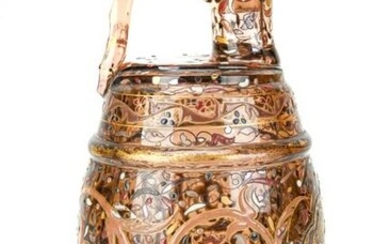 Emile Galle Persian Enameled Glass Decanter