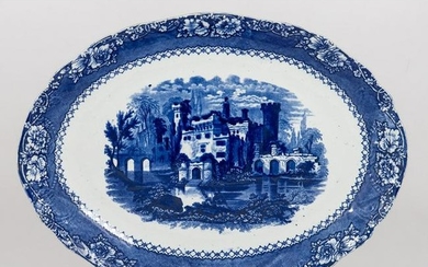 English Flow Blue Alhambra Platter