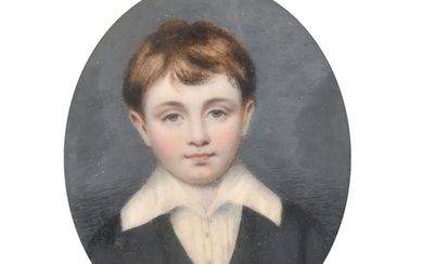 English School, Circa 1843, a miniature portrait of a young ...