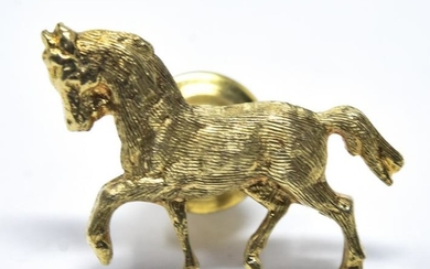 Estate 14kt Yellow Gold Horse Motif Tie Tack Pin
