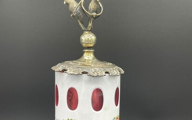 Extremely rare Marrano silver and glass cup - European,...