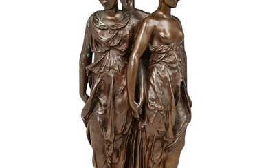 F. Barbedienne "The Three Graces" Bronze Sculpture