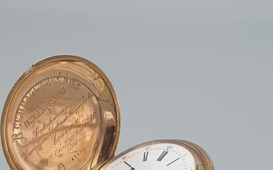 FABER TYPE vers 1885 Montre savonnette en or rose 14K (585), dite "montre de présent"...