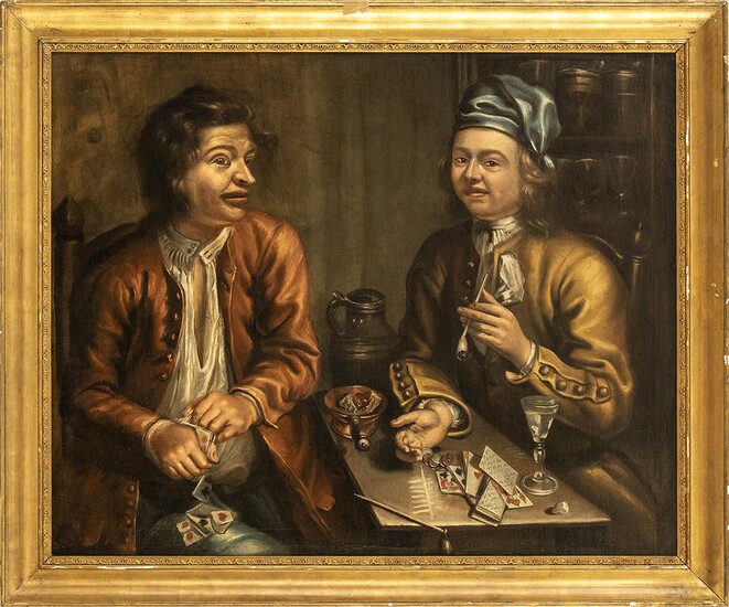 FLEMISH SCHOOL, 17th/18th CENTURY Card players Oil on canvas,...