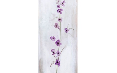 Farshad Lanjani Acrylic Painting of Purple Flowers, 21st Century