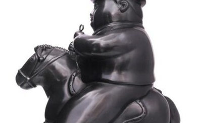 Fernando Botero Large Bronze Sculpture Horse Rider