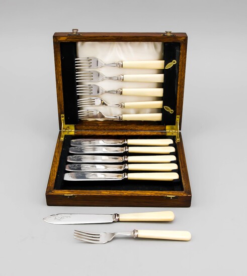 Fish cutlery for six persons, England, 20th c.,...