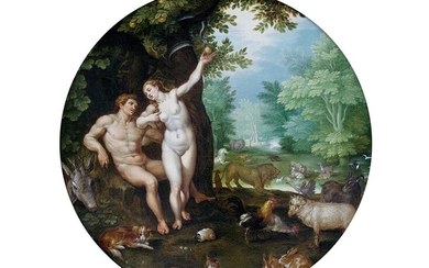Flämischer Meister des 17. Jahrhunderts, ADAM UND EVA IM PARADIES