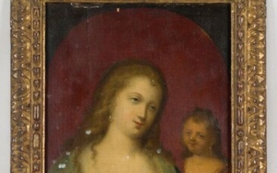 Flemish school of the 18th century Saint Catherine Oak panel, one board, not parqueted 37 x 27 cm (Stains)