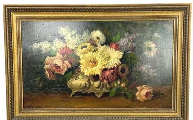 Floral Still Life Oil on board, signed (LL) A. Condey