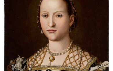 Portrait of Eleanora of Toledo, bust length, Follower of Agnolo di Cosimo, called Bronzino