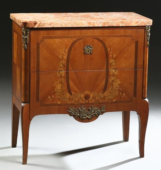 French Louis XV Style Ormolu Mounted Marquetry Inlaid