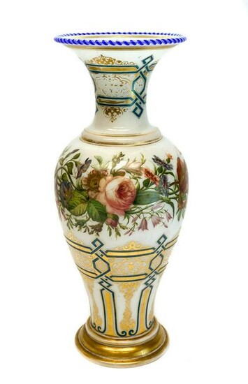 French White Opaline Glass Vase