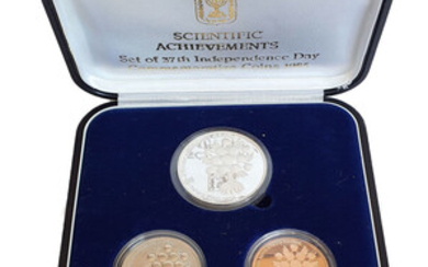 Full Set "Scientific Achievements in Israel", includes Gold 10 Shekel(1/2 Ounce), only 3240 coins minted