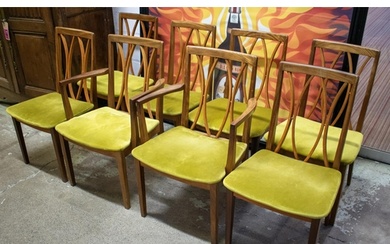 G PLAN DINING CHAIRS, a set of eight, mid 20th century teak ...