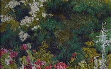 GODBARGE Henri « Le jardin fleuri » huile...