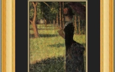 Georges Seurat A Woman with a Monkey Custom Framed Print