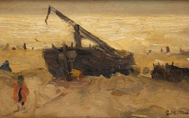 Gerhard Arij Ludvig Munthe (1875-1927), Vissersboot op het strand