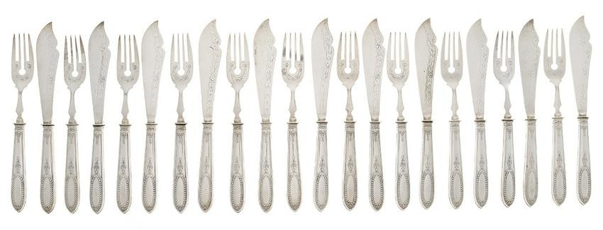 German Silver and Silverplate Fish Service