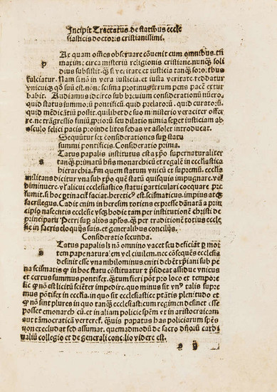 Gerson (Johannes) De statibus ecclesiasticis; De signis ruinae ecclesiae sermo; Declaratio defectuum virorum ecclesiasticorum; De modo vivendi omnium fidelium, [Augsburg], [Johann Froschauer], 1505.