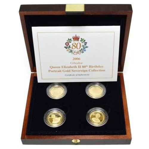 Gibraltar, 4-Coin Gold Proof Sovereign Collection 2006, comm...