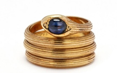 Gold and Sapphire Snake Ring, LaLaounis