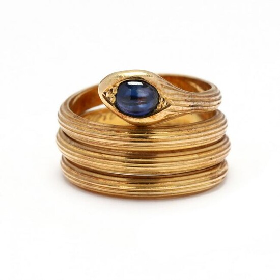 Gold and Sapphire Snake Ring, LaLaounis