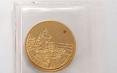 Goldmedal, City of Saarburg , 986/000, sealed,...