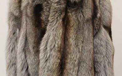 Gray and Brown Fox Fur Coat