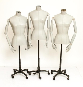 Grey Leather Female Dress Form Mannequins, 3